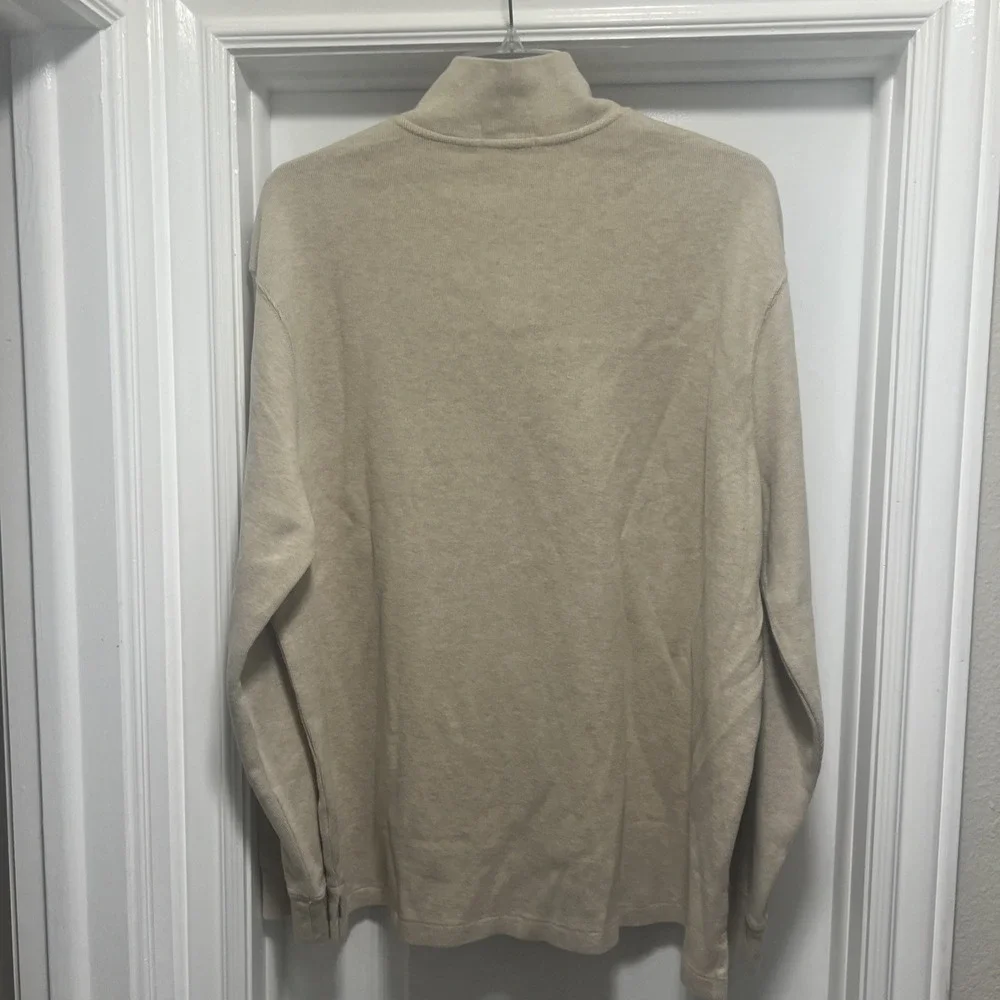 Polo Ralph Lauren Sweater Men's XXL Oatmeal 1/4 Zip Pullover Pony Logo